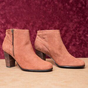 Cole Haan Women Grand OS Zip Dress Fashion Brown Suede Ankle Boots sz 10